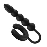 Nasstoys Atomic Dual Exciter Vibrating Cock Ring Black featuring a flexible beaded arm for dual stimulation.