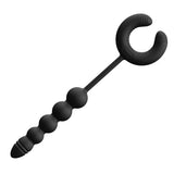 Nasstoys Atomic Dual Exciter Vibrating Cock Ring Black showing dual stimulation design with flexible beaded arm.