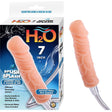 H20 Splish Splash 7 Inch Squirting Dong Douche White with a realistic design attached to a water hose.