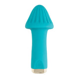 My Secret Shroom Silicone Bullet Vibrator Aqua - charming mushroom-shaped vibrator in aqua with textured head for sensation.