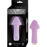 Nasstoys My Secret Shroom Bullet Vibrator Purple in packaging, featuring a playful mushroom design with textured head.