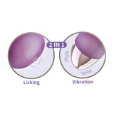 Nasstoys Clit-tastic Intense Dual Massager Lavender shows 2 in 1 features: Licking and Vibration for enhanced pleasure.