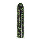 Nasstoys Glow Vibes Sweet Heart Vibrator Black featuring a sleek design with heart patterns.