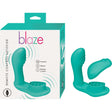 Nasstoys Blaze Remote Control Satisfier Aqua with packaging, showcasing its dual-stimulation features and remote control.
