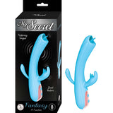 Nasstoys My Secret Flickering Tongue Vibrator Blue packaging and product view with flickering tongue design.