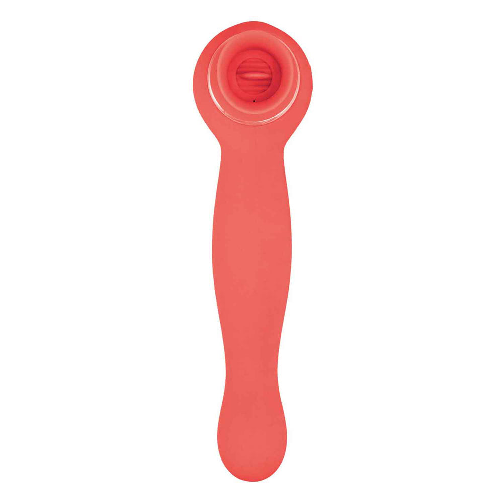 Blaze Luscious Licker Dual Ended Vibe Coral with a sleek design and textured end for enhanced pleasure.