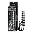 Ass-sation Dual Silicone Anal Beads Black packaging showcasing adjustable cock ring and flexible bead strings.