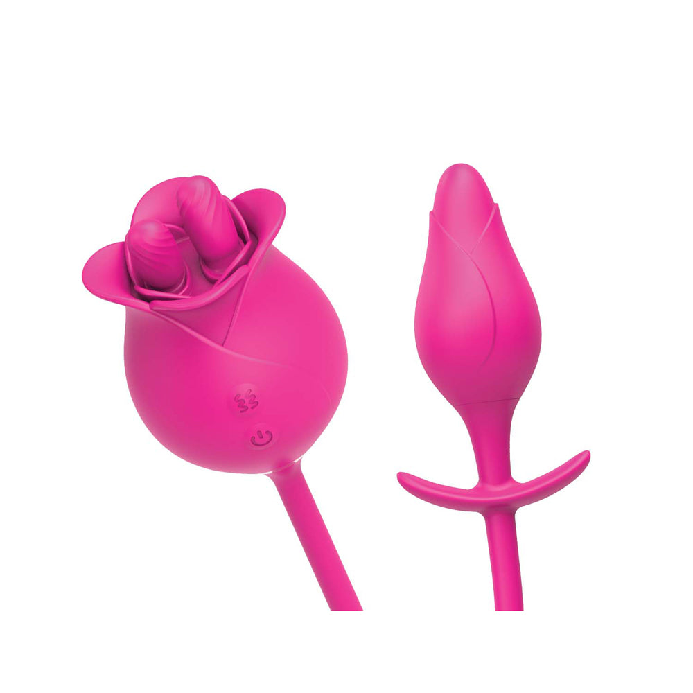 The Royale Dual Massager Silicone Vibrator Pink with dual stimulation features in vibrant pink color.