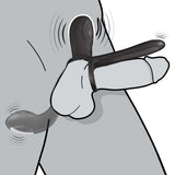 Nasstoys Enhancer Vibrating Lovers Ring Black shown in use with a perineum-stimulating arm for couples pleasure.