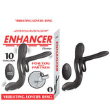 Nasstoys Enhancer Vibrating Lovers Ring Black packaging featuring vibrating cock ring and remote control.