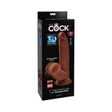 King Cock Plus 8 inches Triple Density Cock With Swinging Balls Dildo Brown