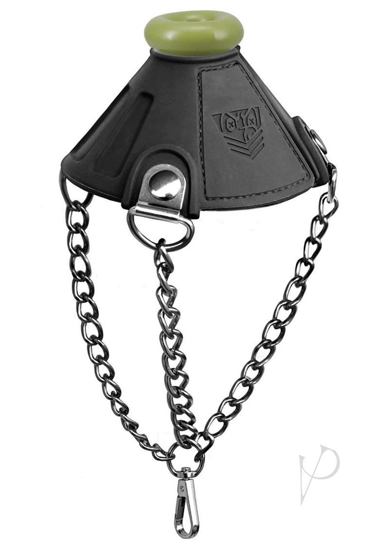 Fort Troff Apex Silicone Ball Chute Black, innovative ball stretcher with body-safe silicone and chain.
