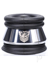 Fort Troff Full Metal Jacket Cock Ring Black designed for comfort and support with a stylish chrome finish.