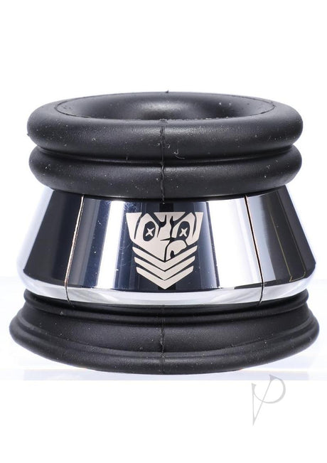 Fort Troff Full Metal Jacket Cock Ring Black designed for comfort and support with a stylish chrome finish.