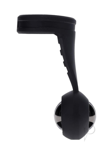Fort Troff Swing N' Hang Ball Stretcher Black showcasing its sleek design and durable materials from a side view.