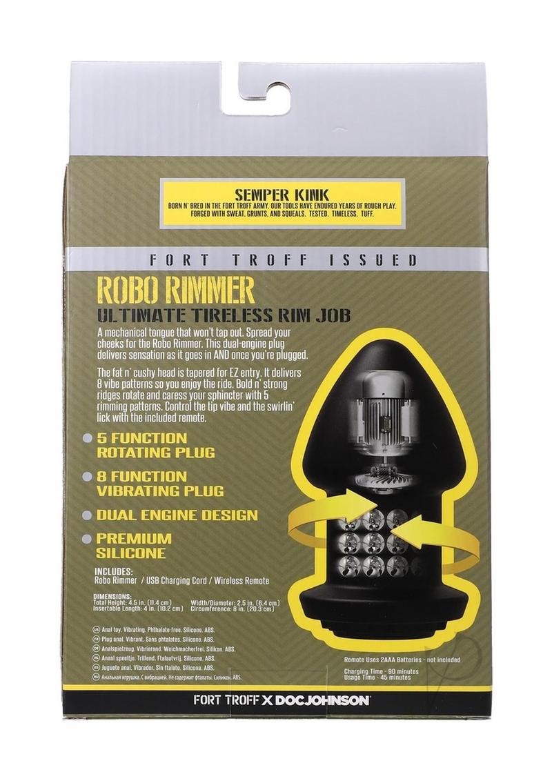 Fort Troff Robo Rimmer Rechargeable Silicone Anal Plug Black - Image 4