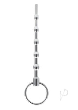 Blue Line Beaded Urethral Sound 4.5 inch Stainless Steel with graduated beads and a ring handle.