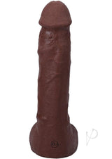The Realistic Cock 9.5 Inch Squirting Dildo Chocolate - lifelike design and texture for ultimate pleasure.