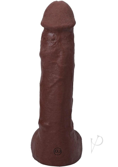 The Realistic Cock 9.5 Inch Squirting Dildo Chocolate - lifelike design and texture for ultimate pleasure.