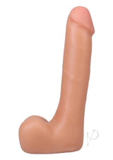 The Realistic Cock 9 inch Ultraskyn Dong Vanilla displayed side view for lifelike detail and texture.
