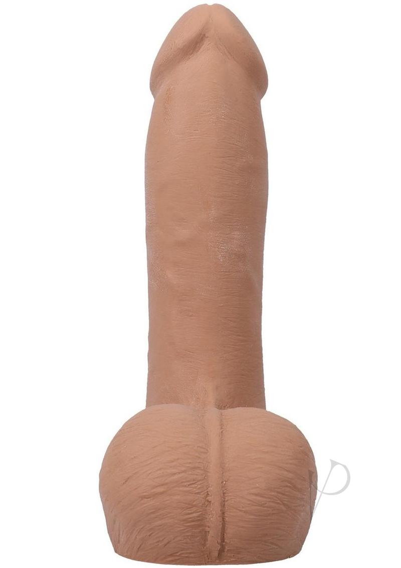 The Realistic Cock with Balls 7 inch Suction Cup Caramel, lifelike dildo with detailed craftsmanship.