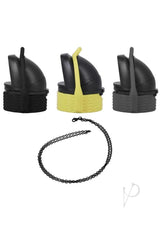 Rock Solid EZ Top Set 3 Piece Bottle Caps Black featuring three colors and chain for convenience.