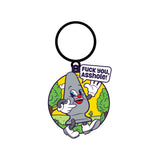 Fuck Buddies Fuck You Asshole Keychain featuring a playful butt plug with the phrase 'FUCK YOU, ASSHOLE!'