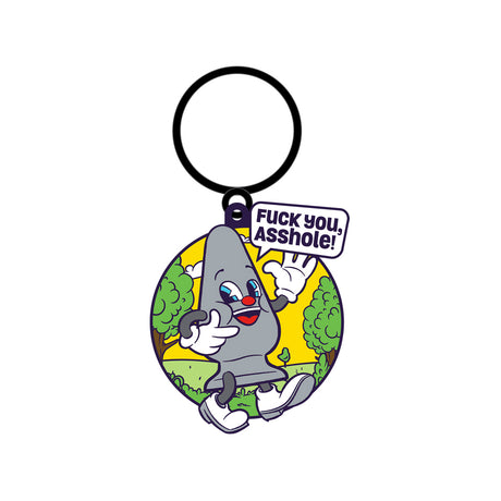 Fuck Buddies Fuck You Asshole Keychain featuring a playful butt plug with the phrase 'FUCK YOU, ASSHOLE!'