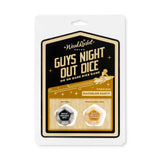 Wood Rocket Guys Night Out Do or Dare Dice Game packaging featuring oversized dice for bachelor party challenges.