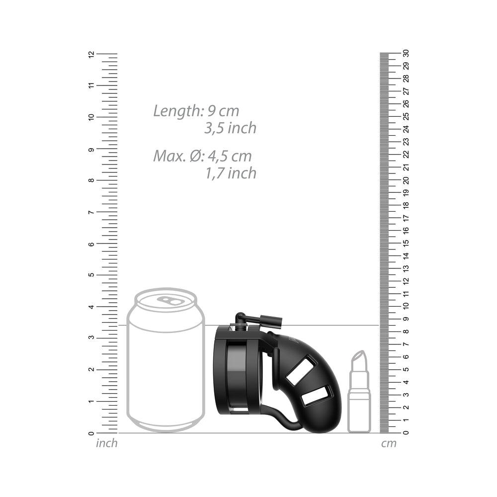Shots ManCage Model 18 Adjustable 3.5 inches Silicone Ballsplitter Cock Cage Black