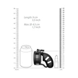 Shots ManCage Model 18 Adjustable 3.5 inches Silicone Ballsplitter Cock Cage Black