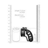 Shots ManCage Model 19 Adjustable 4.5 inches Silicone Ballsplitter Cock Cage Black