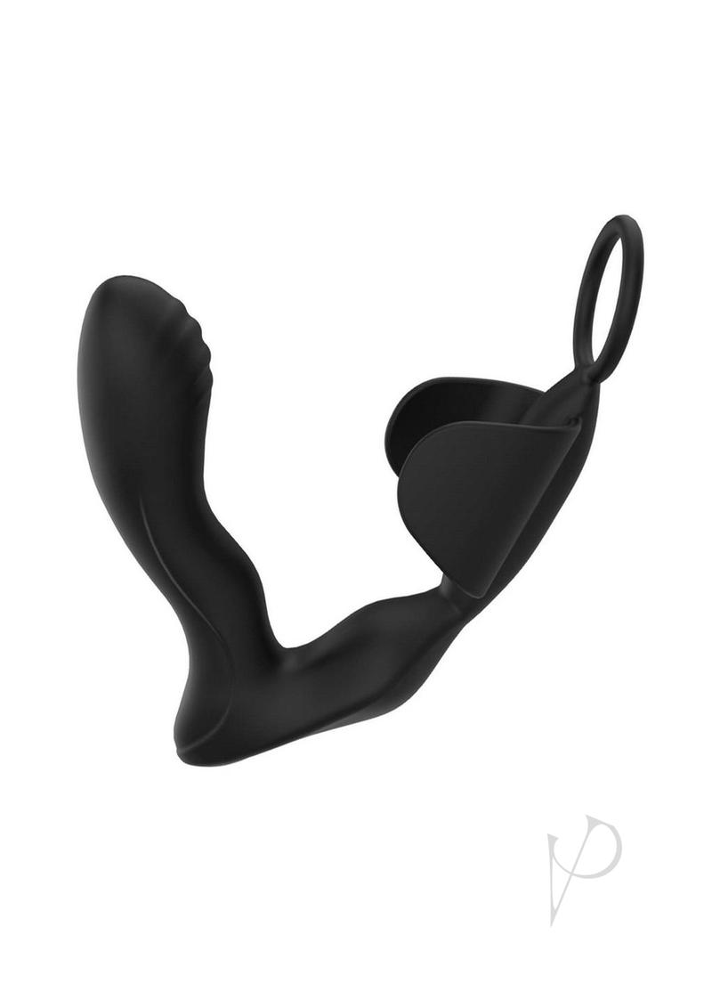 Atomic Heat Up Rechargeable Silicone Massager Black for enhanced prostate stimulation and sensual pleasure.