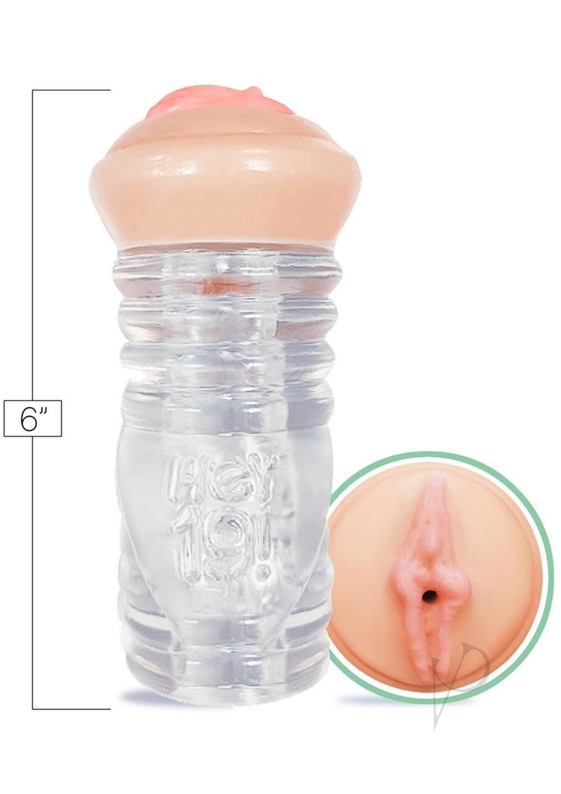 Hey 19 ClearStroke Dual End Pussy Lucy Tyler Clear/Vanilla realistic dual-ended stroker with see-through channel.