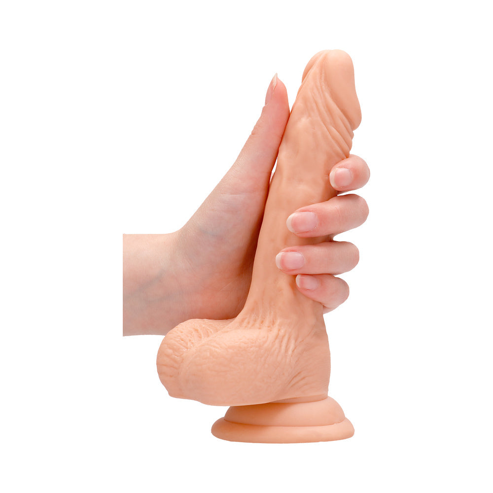 RealRock Realistic 7 inches Dildo With Balls and Suction Cup Beige