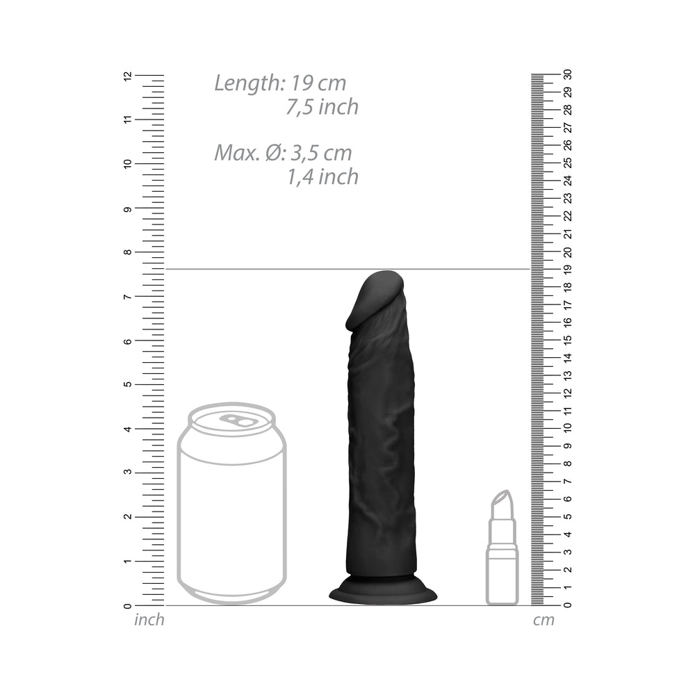 RealRock Realistic 7 inches Dildo With Suction Cup Black