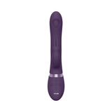VIVE RINI Rechargeable Triple-Motor Pulse-Wave Dual Entry Silicone Rabbit Vibrator Purple