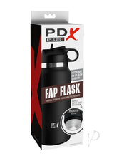 PDX Plus Fap Flask Thrill Seeker Stroker Frosted/Black discreet stroker in packaging, designed for privacy.