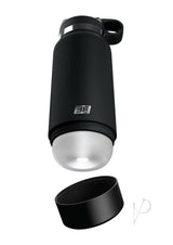 PDX Plus Fap Flask Thrill Seeker Stroker Frosted/Black discreet stroker resembling a black water bottle.