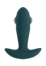 Gender X Tunnel Tapper Rechargeable Silicone Anal Plug Green top view, showcasing its sleek design and ergonomic shape.