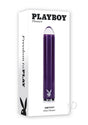 Playboy Amethyst Rechargeable Silicone Vibrator Purple in elegant packaging featuring the Playboy logo.