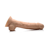 Curve Toys FLESHSTIXXX Rechargeable 8 inches Posable Vibrating Dildo with Balls & Suction Cup Beige