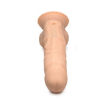 Curve Toys FLESHSTIXXX Rechargeable 8 inches Posable Vibrating Dildo with Balls & Suction Cup Beige
