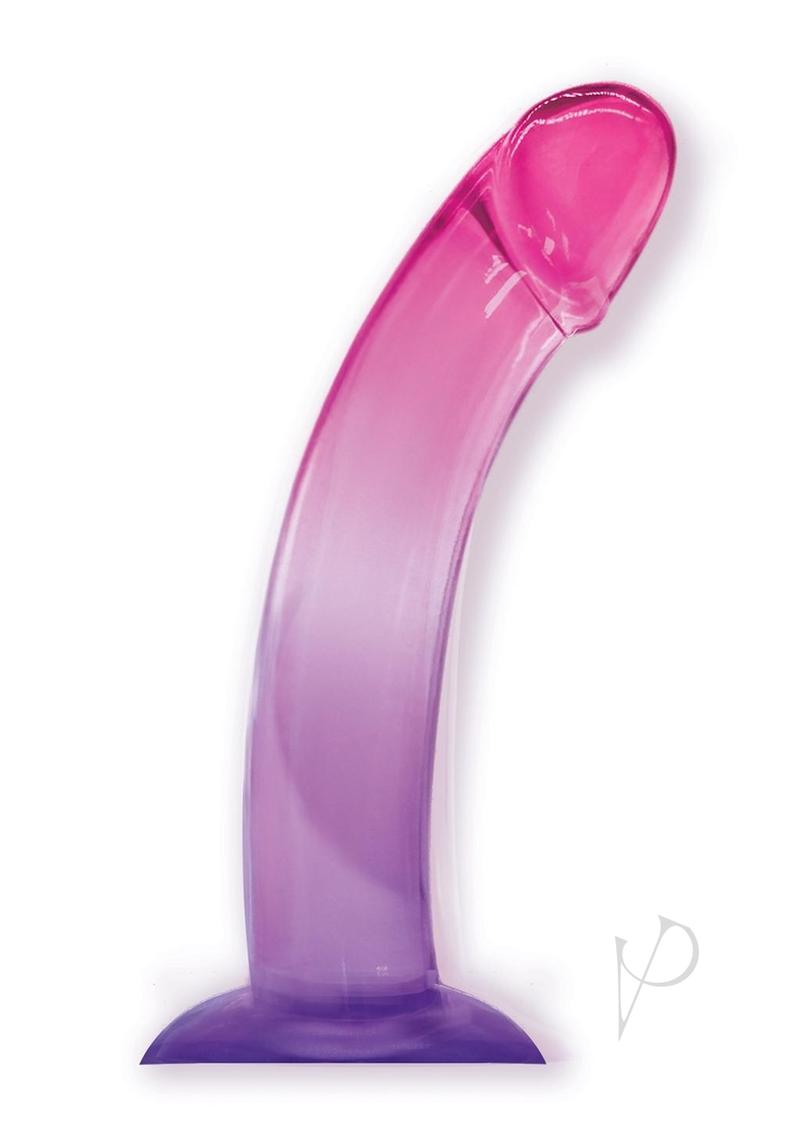 Shades Smoothie Dildo with Suction Cup 8.25 inch Purple showing ombré design and curved shape.