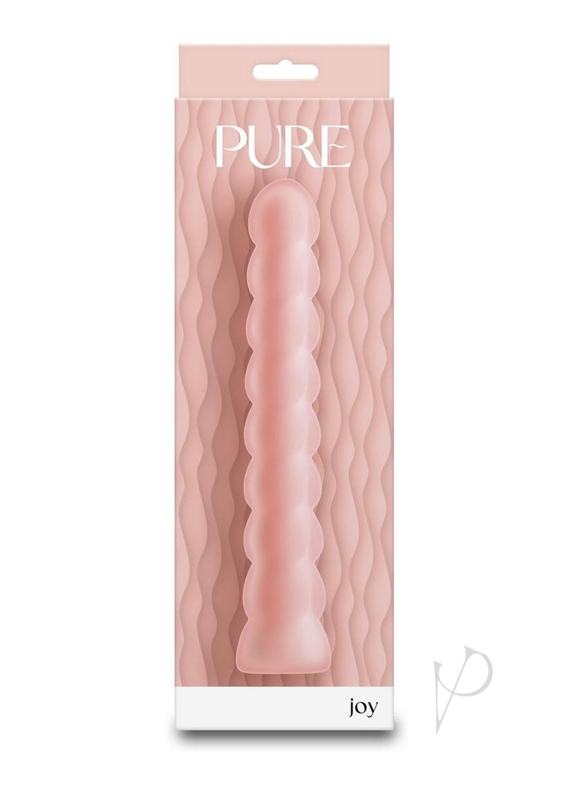 Pure Joy Rechargeable Silicone Vibrator Orange in stylish packaging showcasing its smooth silicone design.