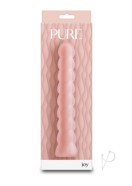Pure Joy Rechargeable Silicone Vibrator Orange in stylish packaging showcasing its smooth silicone design.