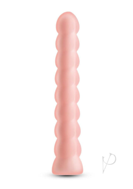 Pure Joy Rechargeable Silicone Vibrator Orange in a smooth, textured design, perfect for intimate pleasure.