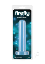 Firefly Thrill Glow in The Dark Dildo Small Blue in packaging, featuring a luminous blue design.