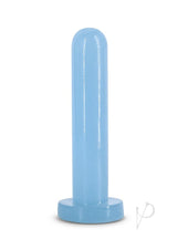 Firefly Thrill Glow in The Dark Dildo Small Blue on a white background, showcasing its luminous blue color.