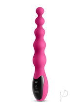 Inya Virtual Rechargeable Silicone Vibrator Pink with graduated beads and digital control for targeted stimulation.